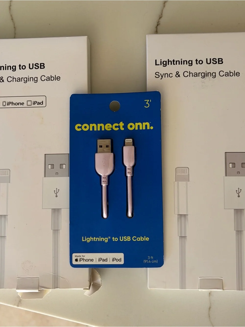 4 Extra long charging cables and  3' Lightning to USB Cable - Rose Gold
